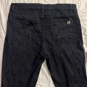 Michael Kors Izzy Skinny Jeans Black Snakeskin size 10
